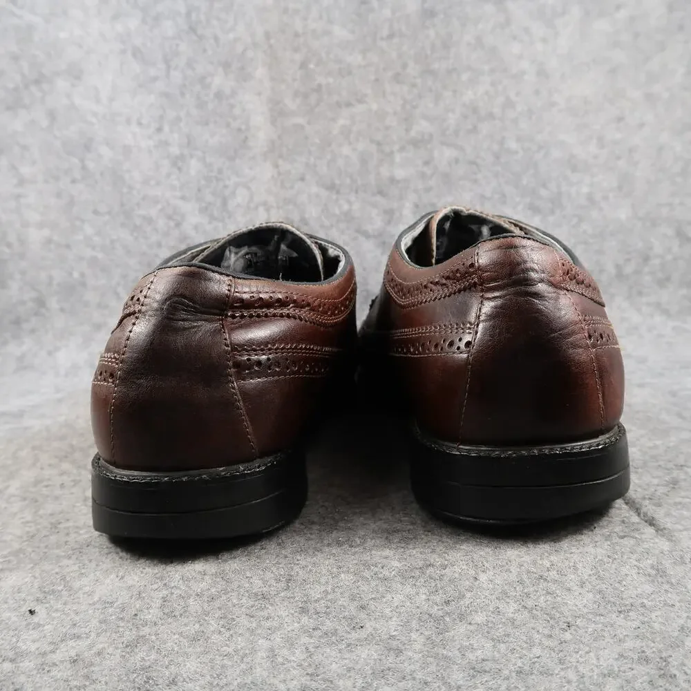 Rockport Shoes Men 11.5 Oxford Derby Wingtip Brown Leather Lace Up Classic Dress